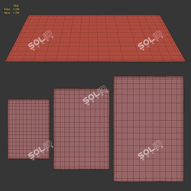 Terracotta Wool Rug by Benuta 3D model image 6