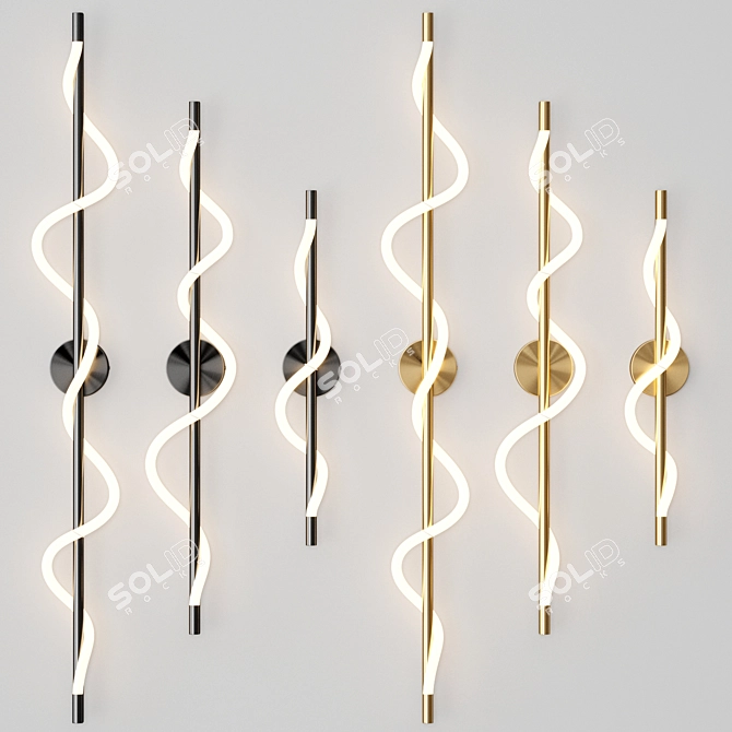 Modern LED Wall Light Glorify 3D model image 2
