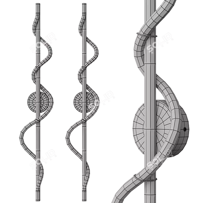 Modern LED Wall Light Glorify 3D model image 4