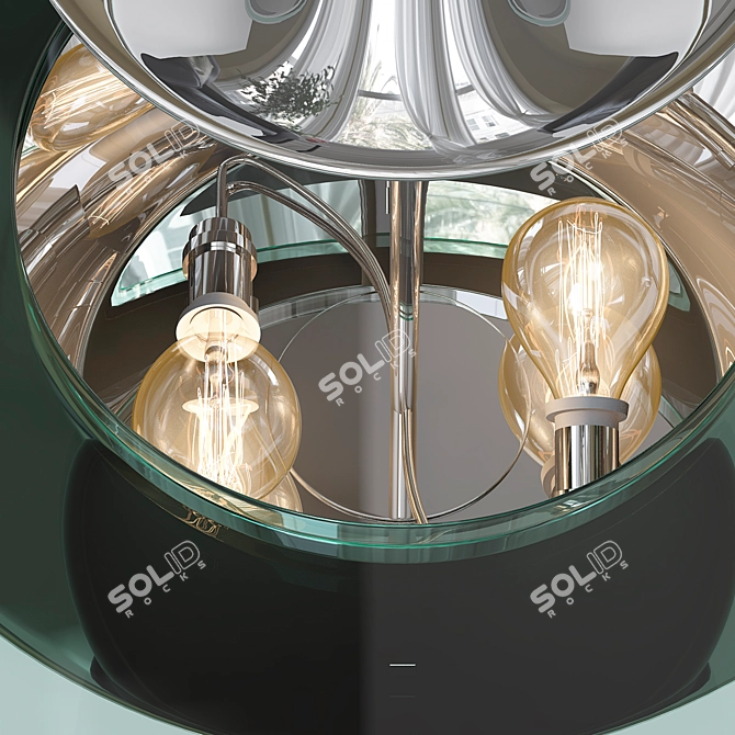 French Modernist Chandelier 1930 3D model image 2