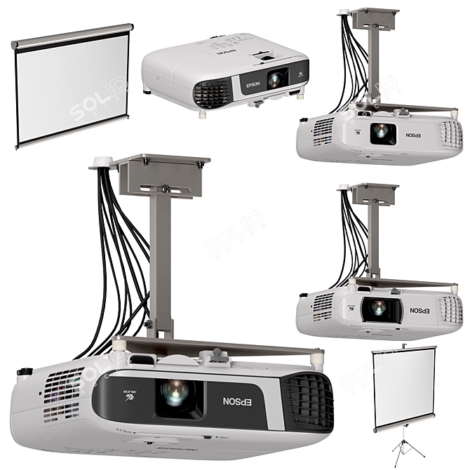 Epson Projector Set Bundle 3D model image 6