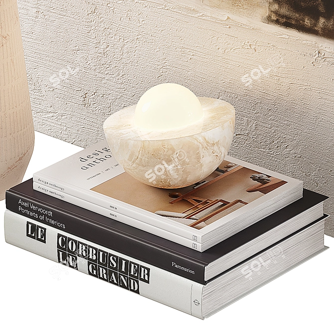 CB2 White Onyx Table Set 3D model image 5