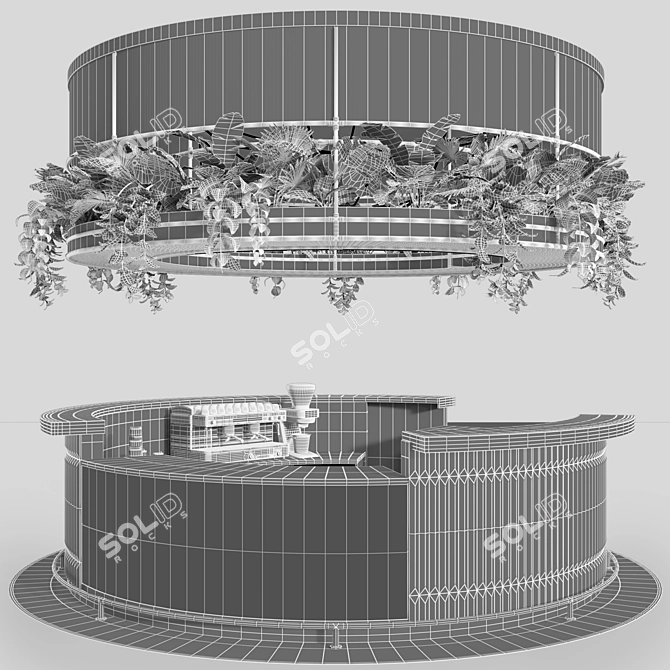 Modern Cafe Counter Stand 3D model image 4