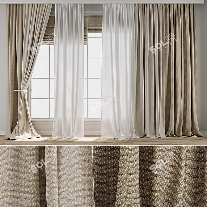 Exclusive Curtain Model Collection 3D model image 1