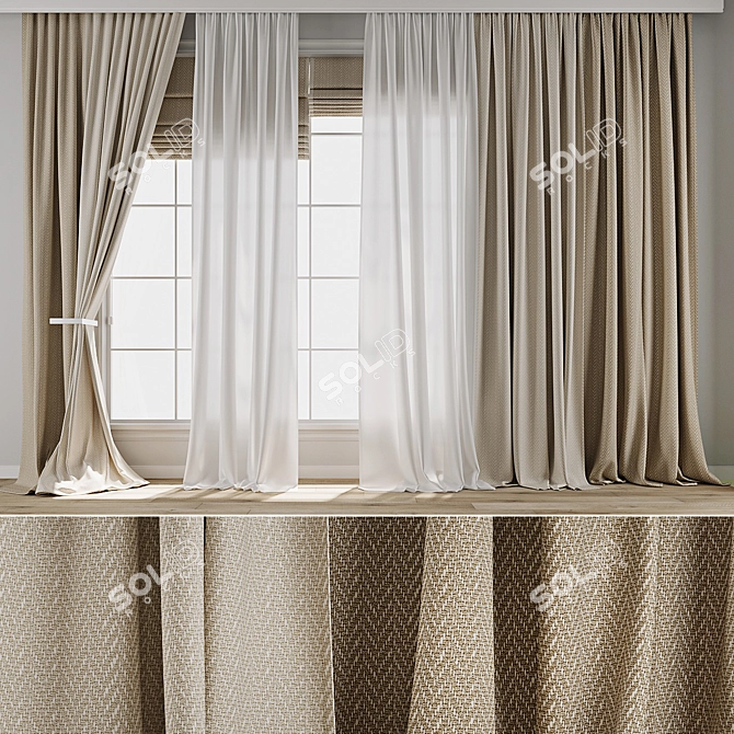 Exclusive Curtain Model Collection 3D model image 4