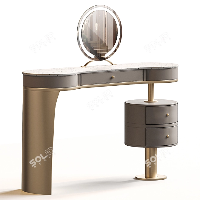 Vanity Table with Mirror 3D model image 1