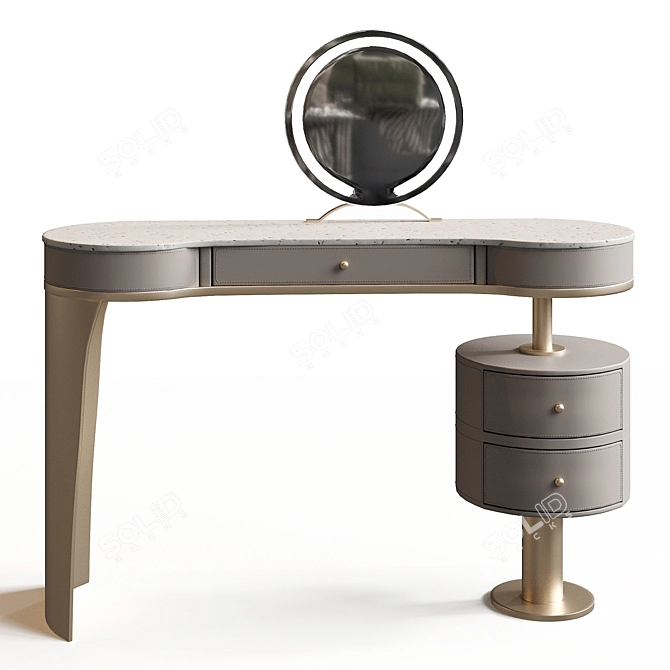 Vanity Table with Mirror 3D model image 3