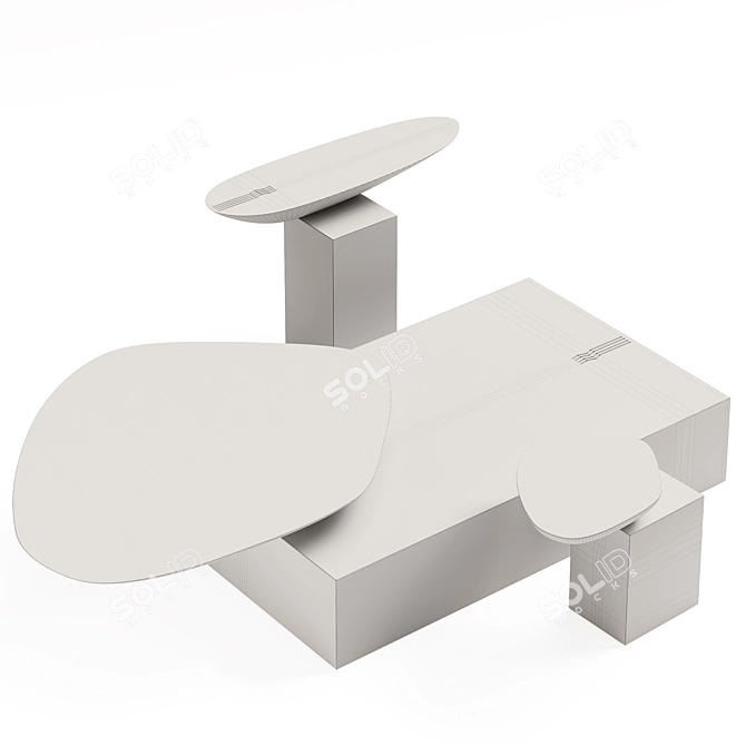 Modern Origin Tables Set by Delatour 3D model image 4