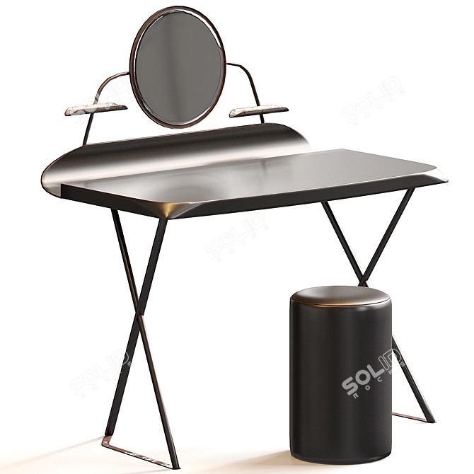 Modern Vanity Set with Mirror 3D model image 1