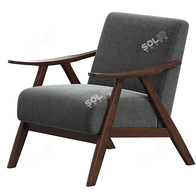 Elegant Verona Gray Accent Chair 3D model image 2