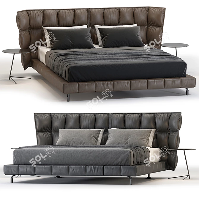 Luxury Husk Bed Frame Model 3D model image 2