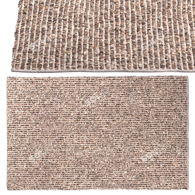 Flatweave Ivory/Taupe Area Rug 3D model image 1