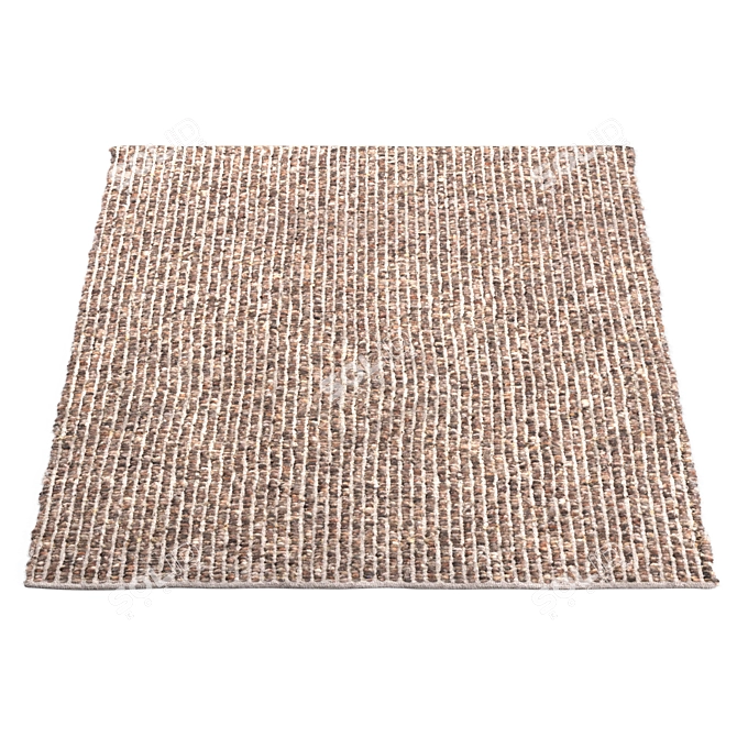 Flatweave Ivory/Taupe Area Rug 3D model image 5