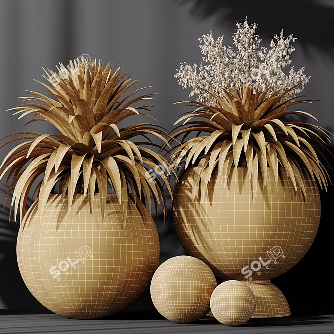 Yucca Plant Vase Set Outdoor 3D model image 6