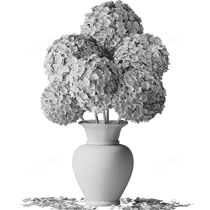 Elegant Floral Hydrangea Décor Ensemble 3D model image 4