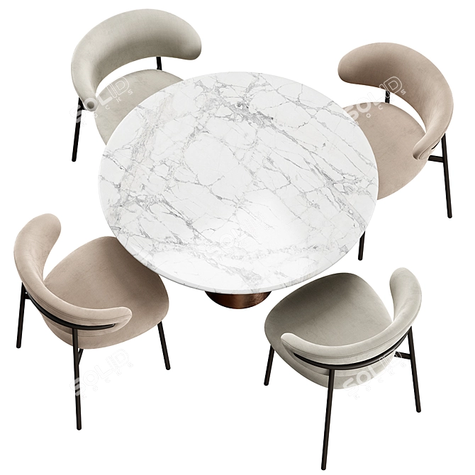 Vex Marble Table: Elegant Design 3D model image 5