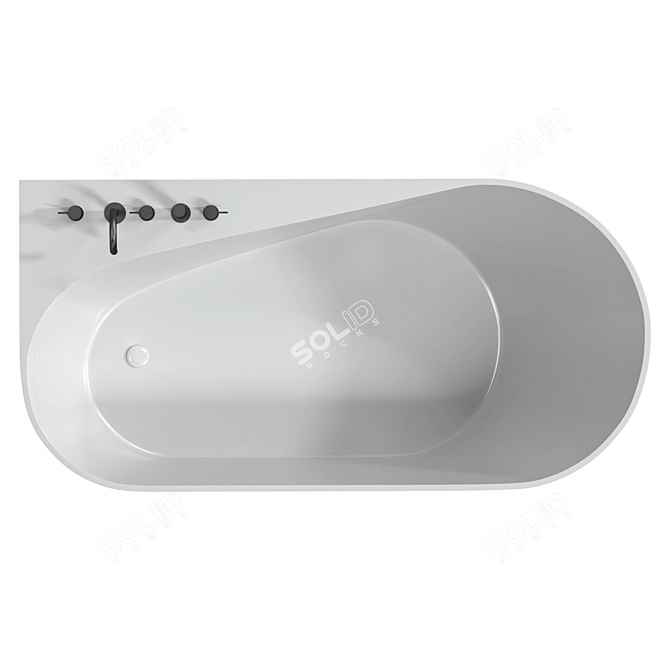 Modern Acrylic ABBER AB9496 Bathtub 3D model image 2