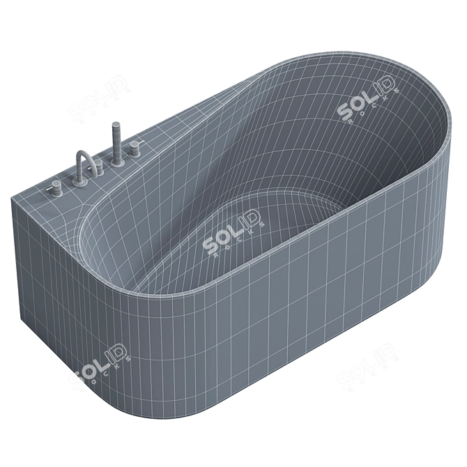 Modern Acrylic ABBER AB9496 Bathtub 3D model image 4