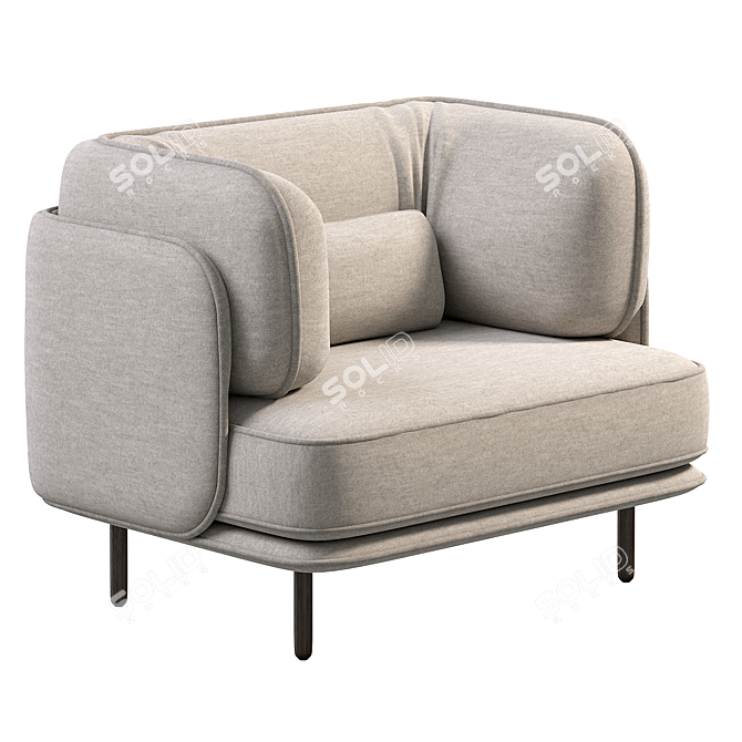 Modern Numeral Armchair Design 3D model image 2