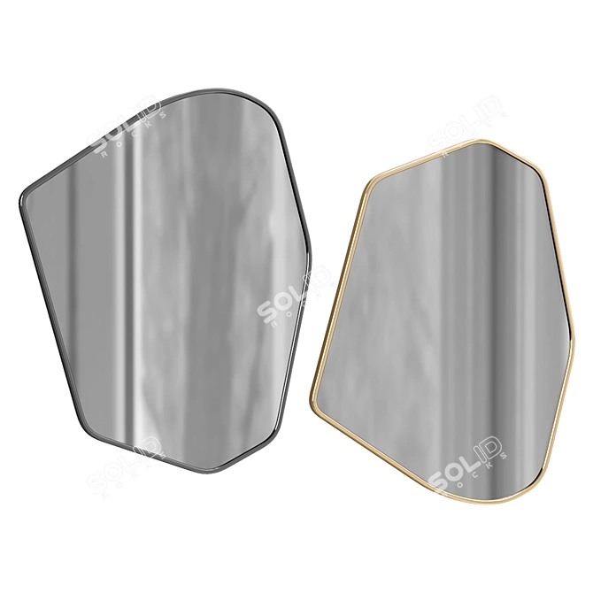 Giza Asymmetrical Mirror Wall Decor 3D model image 1