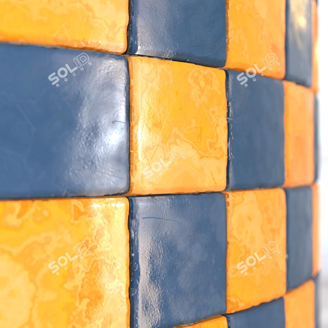 Seamless Checkerboard Tile PBR Texture 3D model image 4