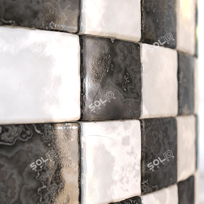 Seamless Checkerboard Tile PBR Texture 3D model image 5