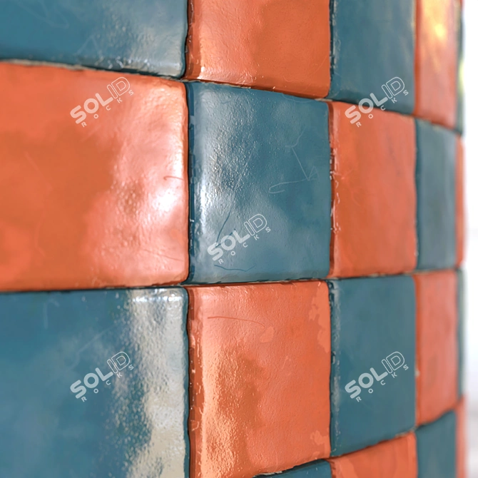 Seamless Checkerboard Tile PBR Texture 3D model image 6