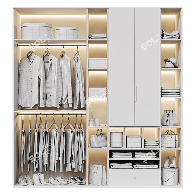 Modern Style Wardrobe Set PAX 3D model image 3