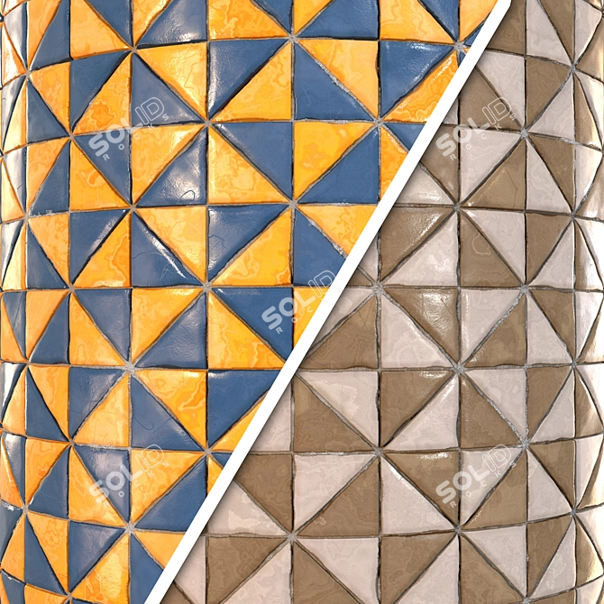 Checkerboard Tile PBR Texture Set 3D model image 3