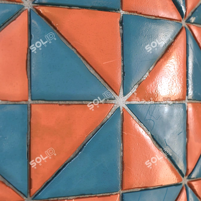 Checkerboard Tile PBR Texture Set 3D model image 5