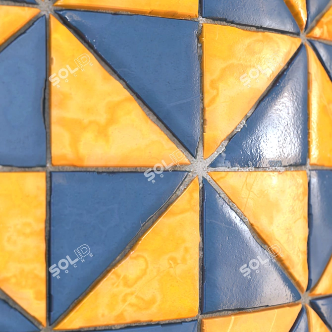 Checkerboard Tile PBR Texture Set 3D model image 6