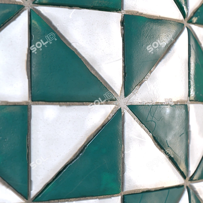 Checkerboard Tile PBR Texture Set 3D model image 7