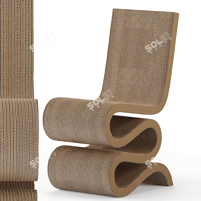 Sculptural Frank Gehry Chair 3D model image 1