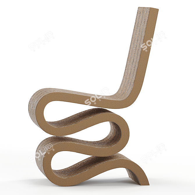 Sculptural Frank Gehry Chair 3D model image 2