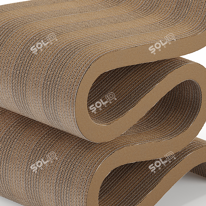 Sculptural Frank Gehry Chair 3D model image 3