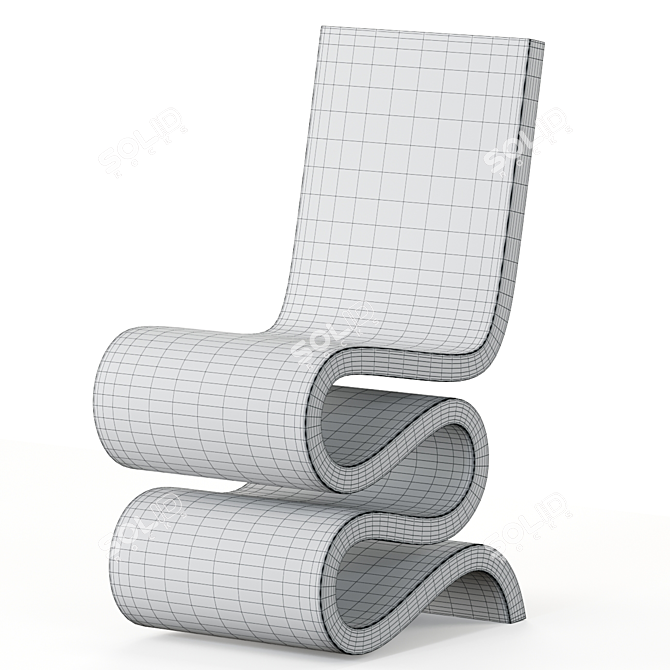 Sculptural Frank Gehry Chair 3D model image 5