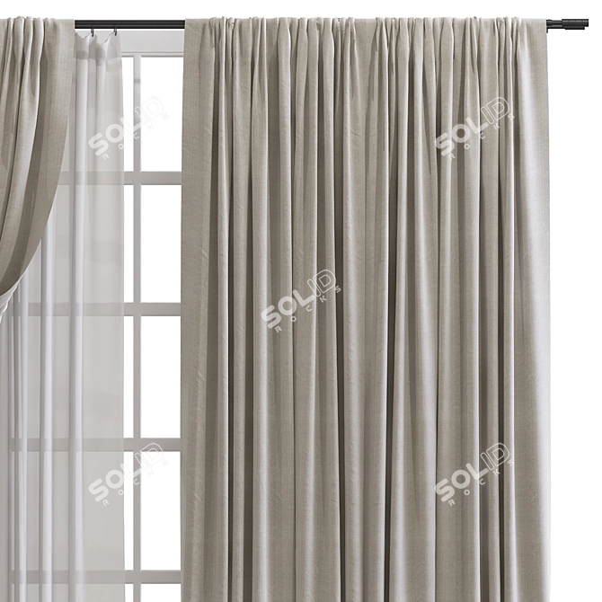 Revamped Curtain No. 622 3D model image 3