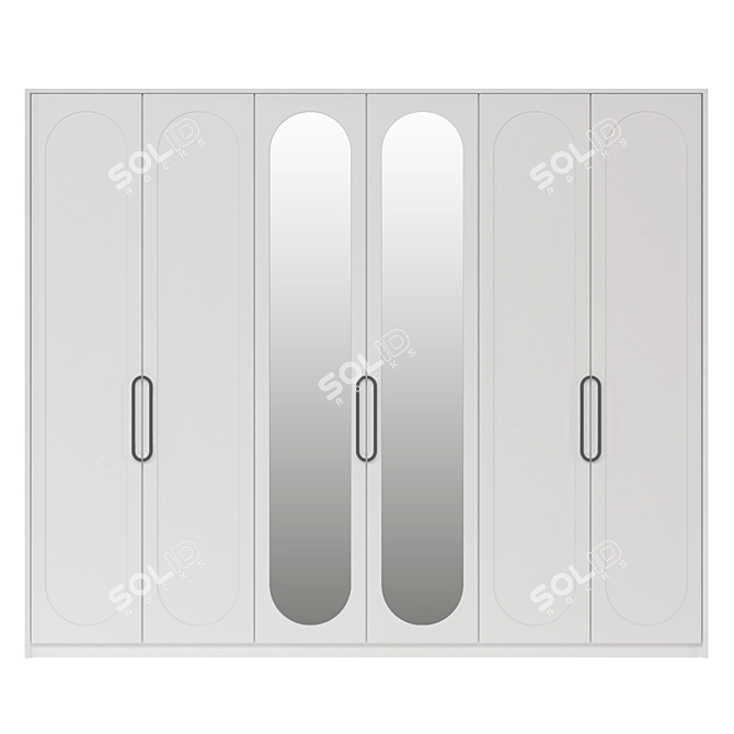 Modern Milas Wardrobe with Glass 3D model image 1