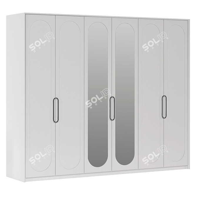 Modern Milas Wardrobe with Glass 3D model image 2