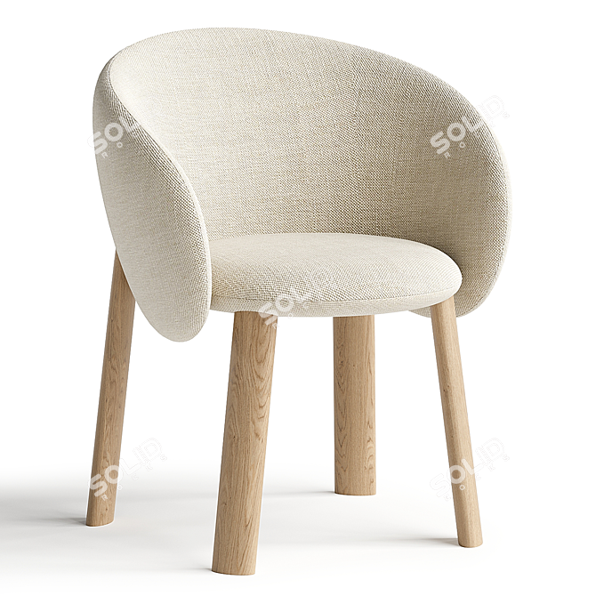 Modern Wood Chair by Miniforms 3D model image 1