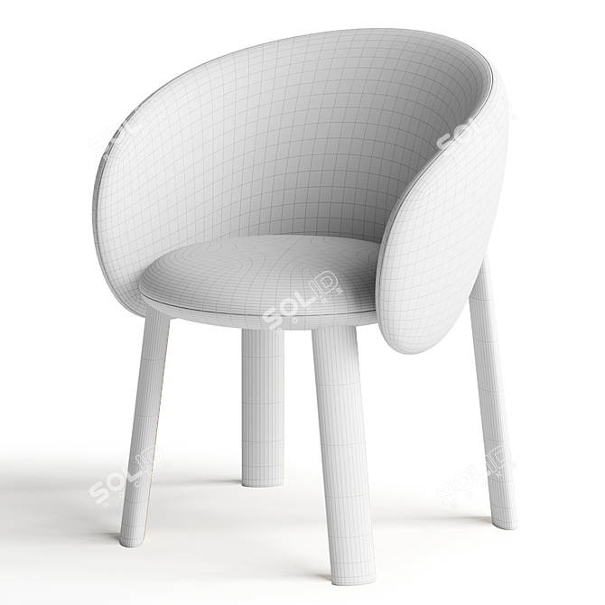 Modern Wood Chair by Miniforms 3D model image 3