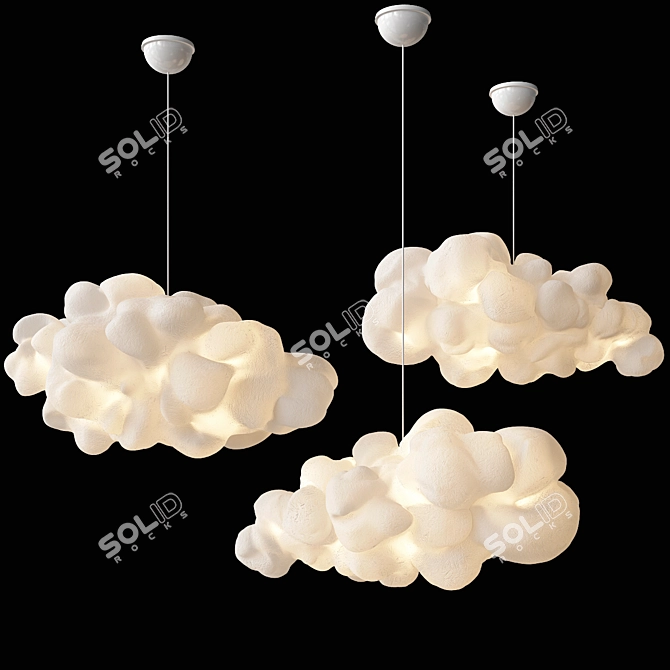 Dreamy Cloud Pendant Light 3D model image 2