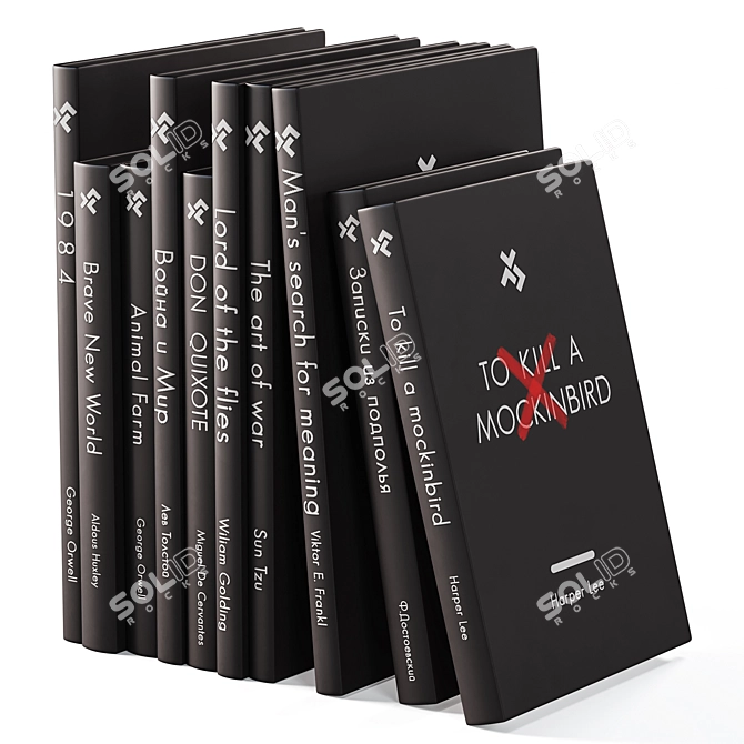 Black Book Set for Decor 3D model image 2