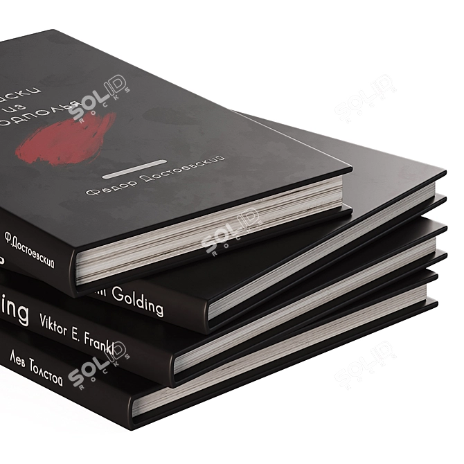 Black Book Set for Decor 3D model image 3