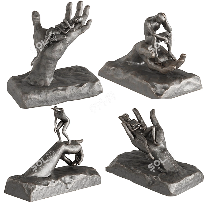  Handcrafted Human Sculptures Set 3D model image 1