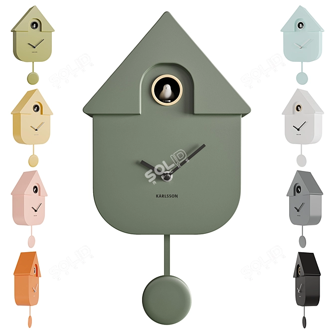 Modern Cuckoo Wall Clock: Karlsson 3D model image 1