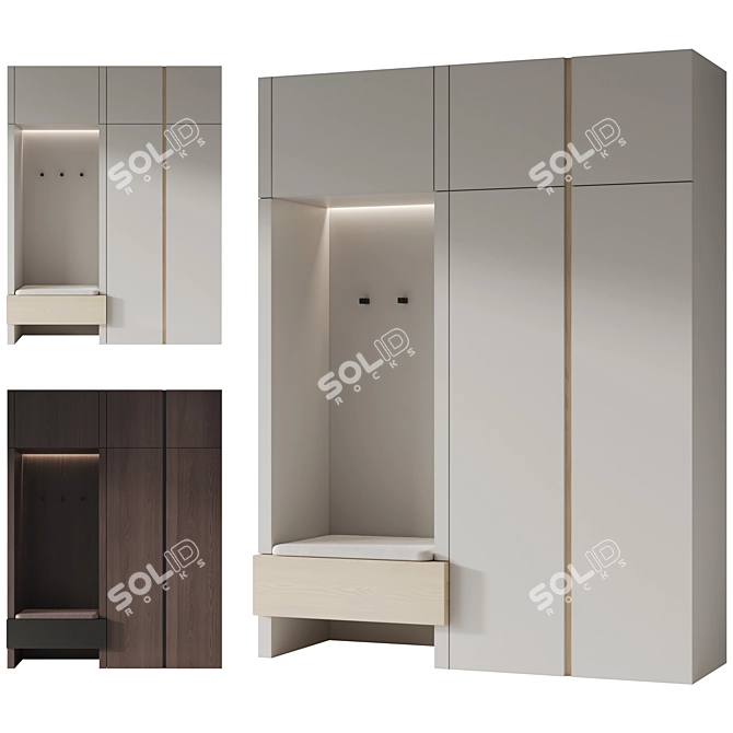 Modular Entryway Furniture Set 3D model image 1