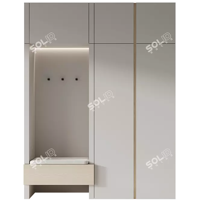 Modular Entryway Furniture Set 3D model image 2