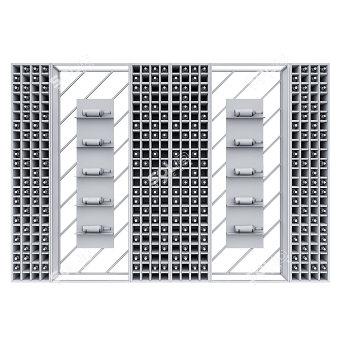 Restaurant Wine Shelf Organizer 3D model image 3