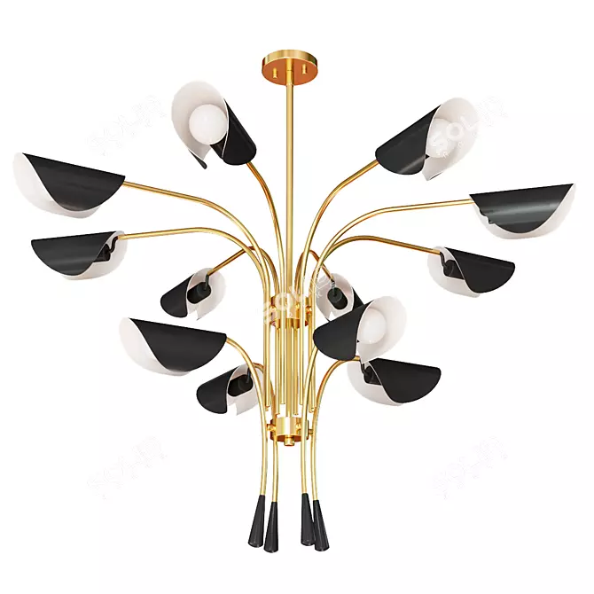Elegant Arcus Chandelier -12 Lights 3D model image 1